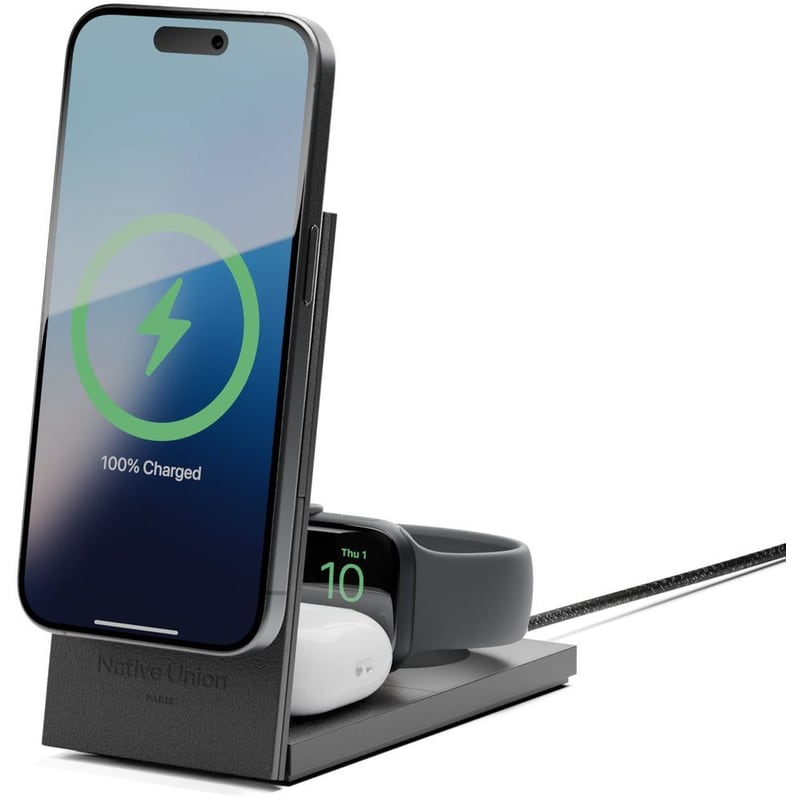 Ασύρματος Φορτιστής Native Union Rise 3-in-1 Magnetic Wireless Charger 15W - Black