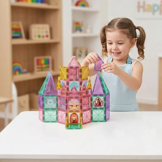 Μαγνητικά Τουβλάκια Happihobbi Princess (50 Τεμάχια) image 4