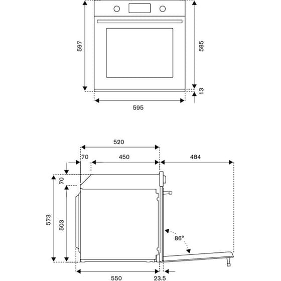 BERTAZZONI F6011MODPTN 76 Lt Μαύρο Εντοιχιζόμενος Φούρνος Άνω Πάγκου image 4