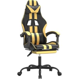 Καρέκλα Gaming VIDAXL 349533 με Υποπόδιο από Τεχνητό Δέρμα - Μαύρο
