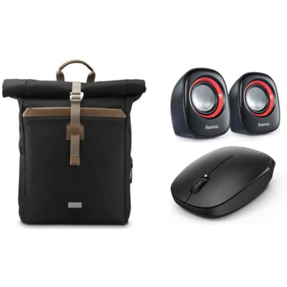 Bundle Τσάντα Laptop Hama Silvan 16.2" & Mouse & Speakers - Μαύρο image 0