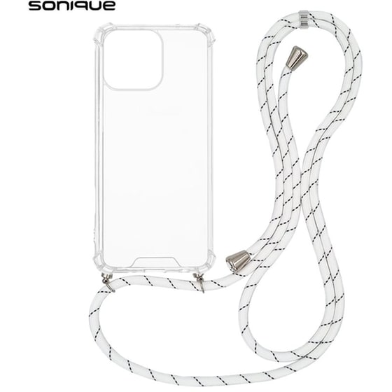 Θήκη Apple iPhone 16 Pro - Sonique Armor Clear Θήκη Σιλικόνης με Κορδόνι - Rainbow Λευκό image 0