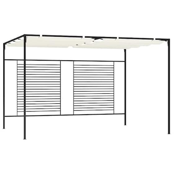 Vidaxl Πέργκολα Με Πτυσσόμενη Οροφή Κρεμ 3 X 4 X 2,3 Μ. 180 Γρ./μ² image 0