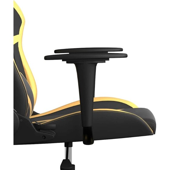Καρέκλα Gaming VIDAXL 345425 με Ρυθμιζόμενα Μπράτσα από Τεχνητό Δέρμα - Μαύρο / Κίτρινο image 6
