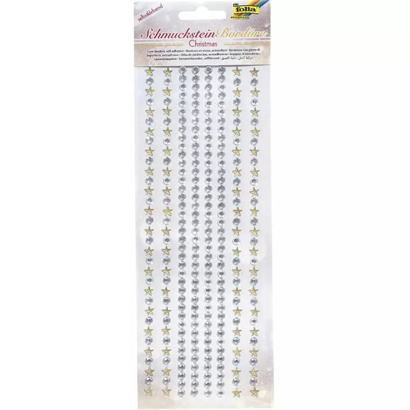 FOLIA Αυτοκόλλητα Jewel Stones Borders X-mas 2, 1 Sheet 10.5x26εκ