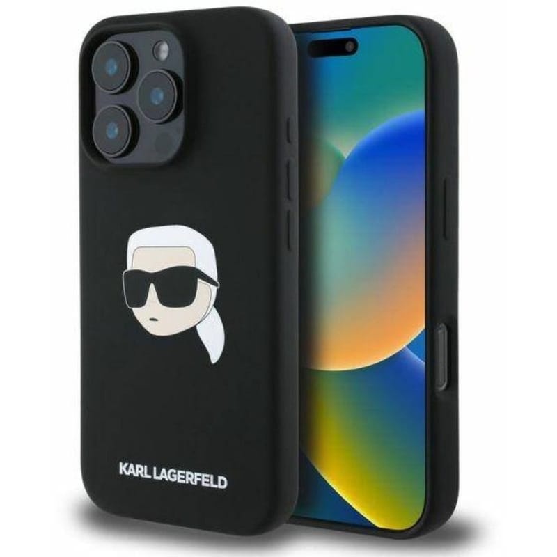 KARL LAGERFELD Θήκη Apple iPhone 16 Pro - Karl Lagerfeld Liquid Silicone Karl and Choupette MagSafe - Black