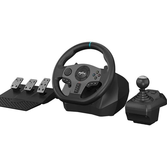 PXN V9 Τιμονιέρα με Πετάλια για PS4,PS3,Xbox Series,Switch,PC - Μαύρο image 1