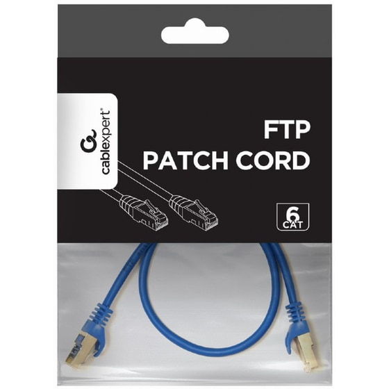 Καλώδιο Cablexpert F/FTP Cat.6 0.5m Μπλε image 1