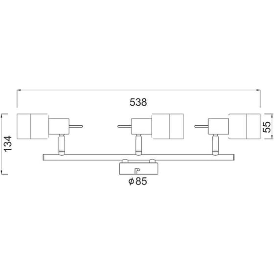 Σποτ Τρίφωτο Aca Platinum Mc6563 Μεταλλικό - Ασημί image 1