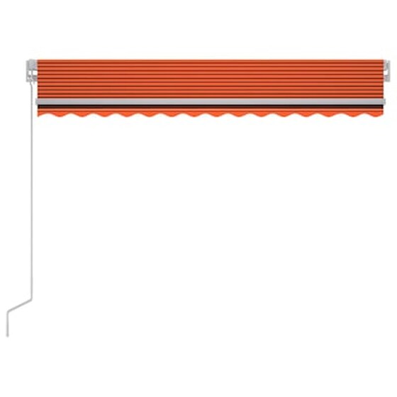 Τέντα Vidaxl Συρόμενη Χειροκίνητη με LED 300x250cm - Πορτοκαλί/Καφέ image 4