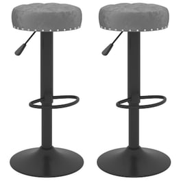 Σκαμπό Μπαρ Vidaxl Βελούδινα 2 Τμχ - Γκρι