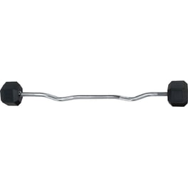 Στραβόμπαρα Τύπου "W" Σταθερού Βάρους 25kg Amila 84794 από Ατσάλι με Εξάγωνους Δίσκους από Λάστιχο