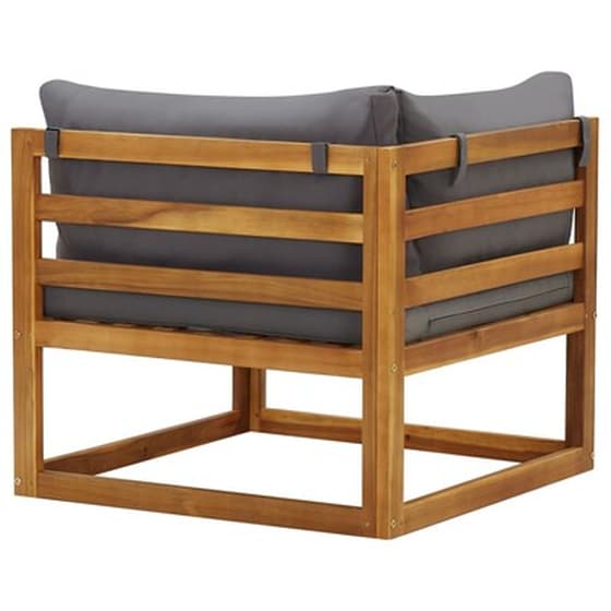 Καναπέδες VidaXL Γωνιακοί  Τμηματικοί  2 τμχ από Μασίφ Ξύλο Ακακίας 70x70x60 cm - Γκρι image 5