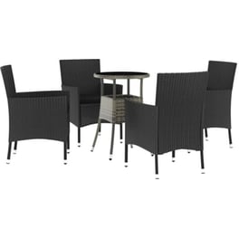 Σετ Επίπλων Bistro Κήπου VidaXL από Συνθετικό Ρατάν 5Τμχ - Μαύρο