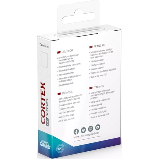 Ultimate Guard Cortex Card Sleeves Japanese Small Size - White (60 Sleeves) image 2