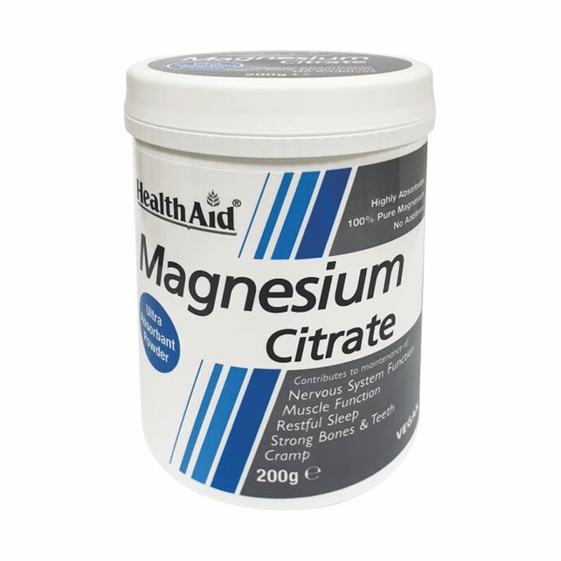 HEALTH AID Συμπλήρωμα Διατροφής Health Aid Magnesium Citrate - 200gr Σκόνη