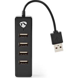 Nedis USB 2.0 Hub 4 Θυρών με σύνδεση USB-A UHUBU2420BK