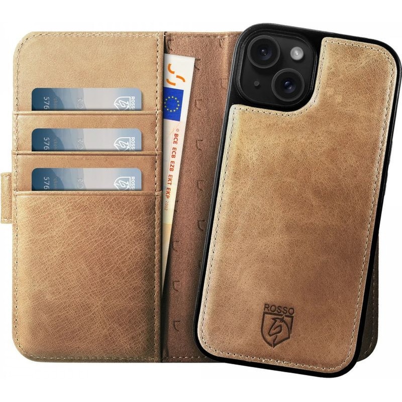 ROSSO Θήκη Apple iPhone 15 Plus - Rosso Elite Magsafe Πορτοφόλι - Μπεζ