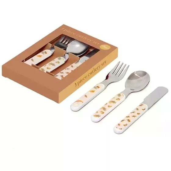 Σετ Πιρούνι-Mαχαίρι-Kουτάλι Petit Monkey Green - 3 Τμχ image 1