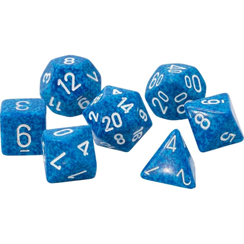 CHESSEX Σετ Ζάρια - 7 Dice Set Speckled Polyhedral Water Chessex