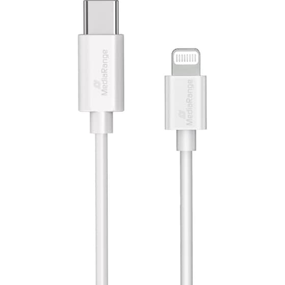 Καλώδιο Φόρτισης MediaRange Lightning to USB-C 1.0m - Λευκό image 1