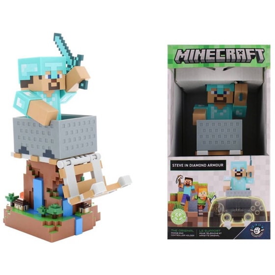 Φιγούρα Βάσης Στήριξης Cable Guys - Minecraft Steve In Diamo Holder (CGCRMC400756) image 4