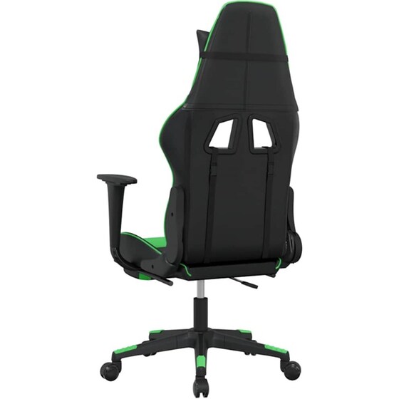 Καρέκλα Gaming VIDAXL 345460 με Υποπόδιο από Τεχνητό Δέρμα - Μαύρο image 4