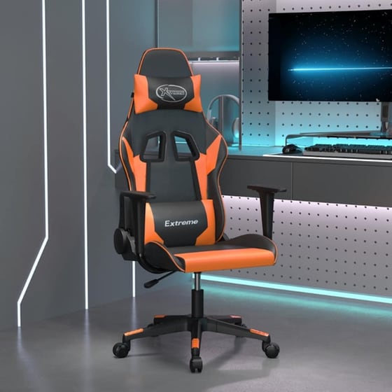Καρέκλα Gaming VIDAXL 3143693 με Ρυθμιζόμενα Μπράτσα από Τεχνητό Δέρμα - Μαύρο / Πορτοκαλί image 9