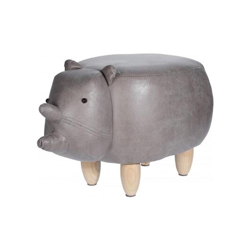 Σκαμπό Κάθισμα Aria Trade Σε Σχήμα Ρινόκερου 64x35x29 cm - Γκρι