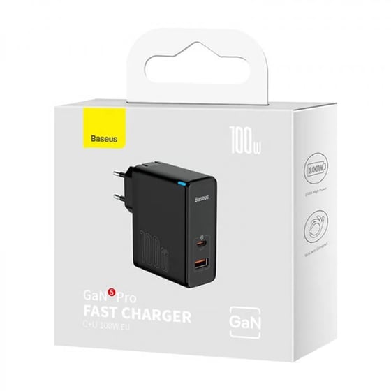 Φορτιστής Πρίζας Baseus με Θύρα USB-A/ USB-C 100W Power Delivery / Quick Charge 4 - Μαύρο CCGP090201 image 5