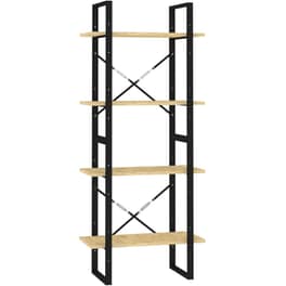 Βιβλιοθήκη VidaXL από Μέταλλο 60x30x140 cm - Μπεζ/Μαύρο