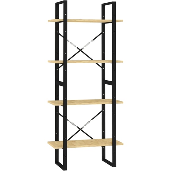 Βιβλιοθήκη VidaXL από Μέταλλο 60x30x140 cm - Μπεζ/Μαύρο image 0