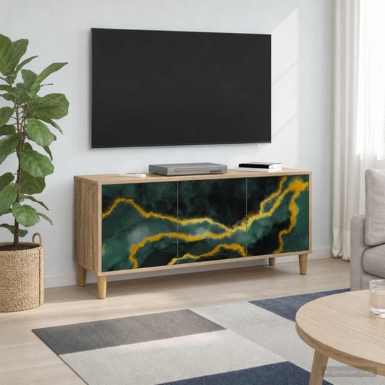 Έπιπλο Τηλεόρασης VidaXL WIJHE 102 x 33 x 50 cm - Sonoma Δρυς image 1