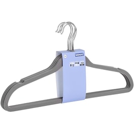 Κρεμάστρες Ρούχων Wenko Flocked από Πλαστικό 64101100 45x0.4x23.5 cm Σετ 5 Τμχ - Γκρι
