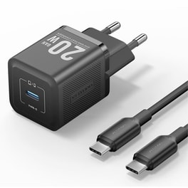 Σετ Φορτιστής Πρίζας Καλώδιο USB-C Vention 20W GaN TZ-FEPB0-EU-01 - Μαύρο