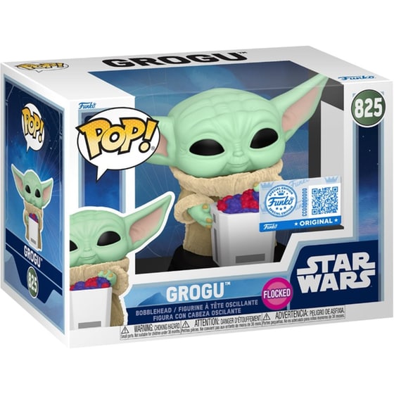 Funko Pop! Disney Star Wars: Mandalorian & Grogu - Grogu (Flocked) (Special Edition) #825 Bobble-Head image 1