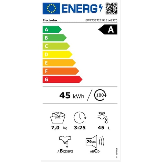ELECTROLUX EW7T3372E 7 kg 1.300 Στροφές Λευκό Πλυντήριο Ρούχων image 3