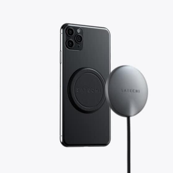 Μαγνητικό Αυτοκόλλητο Satechi Magnetic Sticker για iPhone 12/11 - Black image 1