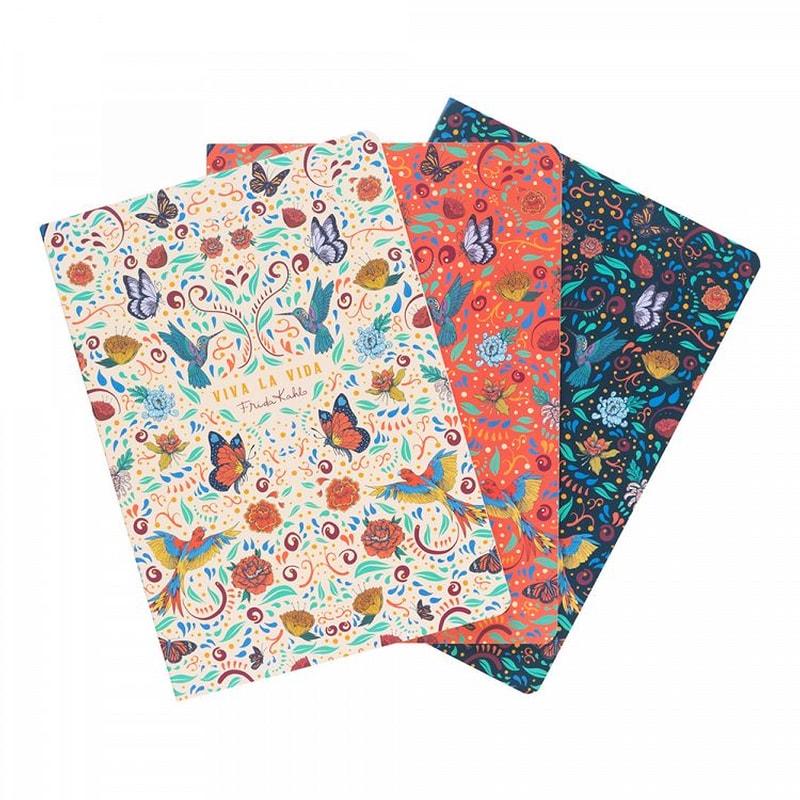 Σετ 3 Τετραδίων Α5 Frida Kahlo Viva La Vida 64 Φύλλων