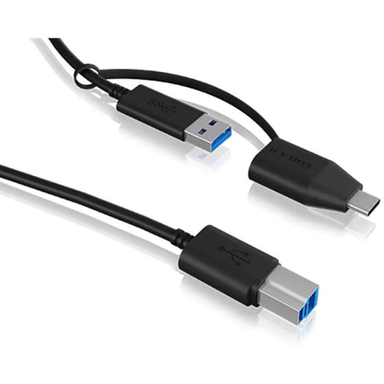 Καλώδιο δεδομένων Icy Box USB-B σε USB-A 1m - Μαύρο image 1