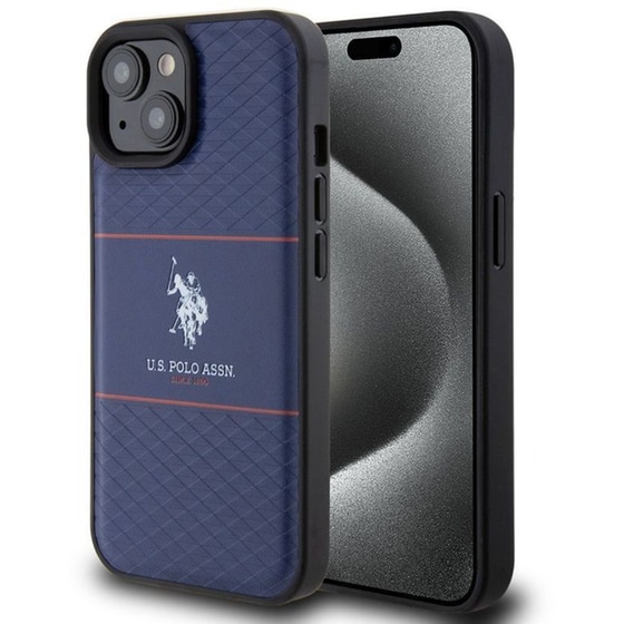 U.s. Polo Assn. Hc Pu Pattern Stripe – Θήκη Προστασίας Από Σιλικόνη Iphone 15 (navy – Ushcp15sptrv) image 0