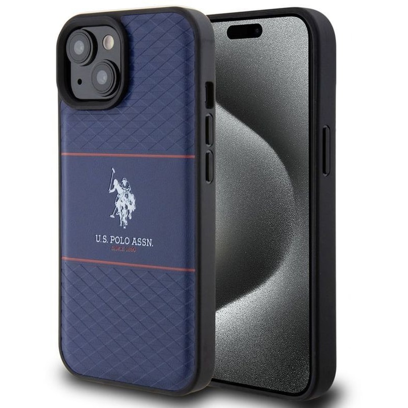 U.S. POLO ASSN U.s. Polo Assn. Hc Pu Pattern Stripe – Θήκη Προστασίας Από Σιλικόνη Iphone 15 (navy – Ushcp15sptrv)