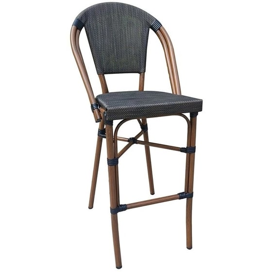 Σκαμπό Κήπου Costa Woodwell από Αλουμίνιο 50x55x116 cm - Καφέ/Μαύρο image 3