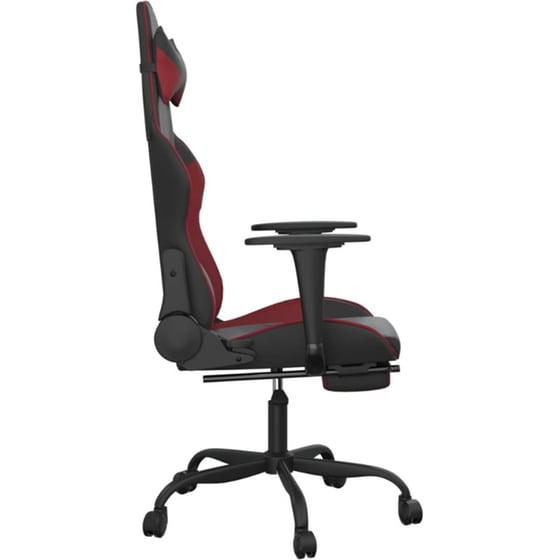 Καρέκλα Gaming VIDAXL 345418 με Υποπόδιο από Τεχνητό Δέρμα - Μαύρο image 2