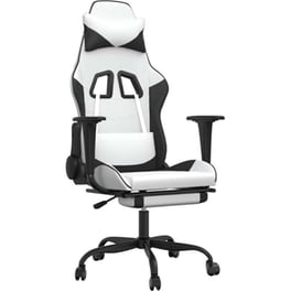 Καρέκλα Gaming VIDAXL 345421 με Υποπόδιο από Τεχνητό Δέρμα - Μαύρο