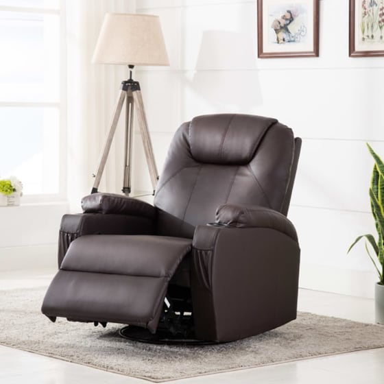 Πολυθρόνα Μασάζ VidaXL Ανακλινόμενη από Συνθετικό Δέρμα - Καφέ image 1