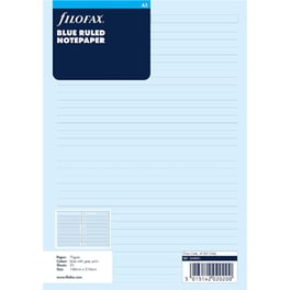 Ανταλλακτικά Φύλλα Σημειώσεων A5 Filofax Μπλε Ριγέ
