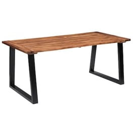 Τραπεζαρία Vidaxl Από Μασίφ Ξύλο Ακακίας 180x90x75 cm - Μαύρο/Καφέ