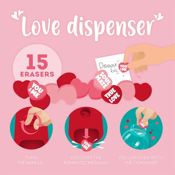 Σετ Γόμες Legami Mini σε Dispender Love Heart image 1