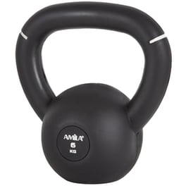 Kettlebell Amila Original Rubber 90474 Κλασικό από Λάστιχο 6kg - Μαύρο/Λευκό